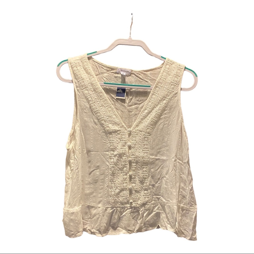 Delicate lace button down XL